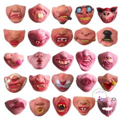Mặt Nạ Halloween Nửa Mặt Cao Su Hài Hước - Phụ Kiện Hóa Trang Dành Cho Người Lớn, Thời Thượng Cho Dịp Halloween