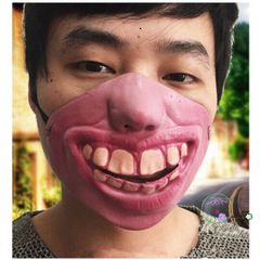 Mặt Nạ Halloween Nửa Mặt Cao Su Hài Hước - Phụ Kiện Hóa Trang Dành Cho Người Lớn, Thời Thượng Cho Dịp Halloween