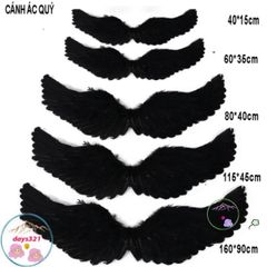 Cánh Thiên Thần Đen Cosplay - Bộ Cánh Ác Quỷ Màu Trắng Cho Trẻ Em & Người Lớn - Phụ Kiện Hóa Trang Độc Đáo