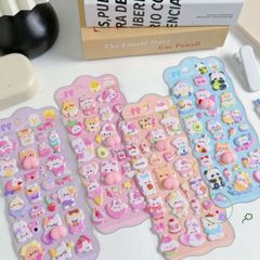 Miếng Dán Dễ Thương Hình Gấu Thỏ - Trang Trí Cốc Nước & Đồ Chơi Giảm Căng Thẳng Cho Trẻ Em, Phim Hoạt Hình Đáng Yêu