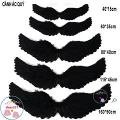 Cánh Thiên Thần Cosplay Đen Trắng - Bộ Phụ Kiện Dự Tiệc Ấn Tượng Cho Trẻ Em & Người Lớn