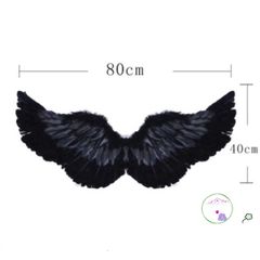 Cánh Thiên Thần Cosplay Đen Trắng - Bộ Phụ Kiện Dự Tiệc Ấn Tượng Cho Trẻ Em & Người Lớn