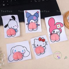 Bộ nhãn dán silicon Sanrio Cinnamoroll, Kuromi, Melody, Pochacco, Hello Kitty 3D chống sốc - quà tặng dễ thương cho fan ẩm thực và văn phòng phẩm