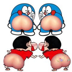 Sticker Silicon Hình Đào Giảm Stress - Dán Tablet, Xe Hơi, Quà Tặng Độc Đáo, Mô Hình Shin Siêu Cute