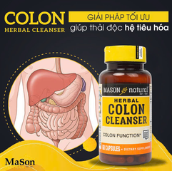 Viên Uống Thải Độc Đại Tràng Mason Natural Herbal Colon Cleanser - Hỗ Trợ Tiêu Hóa Khỏe Mạnh, Sản Phẩm Chính Hãng Mỹ