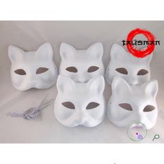 Mặt Nạ Cosplay Hình Cáo và Mèo Trắng - Phụ Kiện Thời Trang Đẹp, Không Bị Bong Tróc, Tặng Kèm Dây Đeo, Đặc Biệt Cho Fan Anime