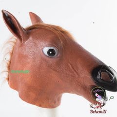 Mặt Nạ Ngựa Nâu Latex - Đạo Cụ Hóa Trang Halloween và Trung Thu - Phù Hợp Với Mọi Lứa Tuổi, Sự Kiện Lễ Hội