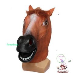 Mặt Nạ Ngựa Nâu Latex - Đạo Cụ Hóa Trang Halloween và Trung Thu - Phù Hợp Với Mọi Lứa Tuổi, Sự Kiện Lễ Hội