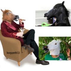 Mặt Nạ Ngựa Vàng Latex 3D - Hóa Trang Halloween, Trung Thu & Cosplay Độc Đáo - Phụ Kiện Thời Trang Sự Kiện