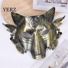 Mặt nạ sói YERZ - Mặt nạ Halloween Unisex Trang Trí Độc Đáo Đạo Cụ Cosplay Lễ Hội Hóa Trang 28x22cm