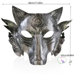 Mặt nạ sói YERZ - Mặt nạ Halloween Unisex Trang Trí Độc Đáo Đạo Cụ Cosplay Lễ Hội Hóa Trang 28x22cm