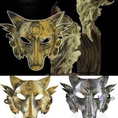 Mặt nạ sói YERZ - Mặt nạ Halloween Unisex Trang Trí Độc Đáo Đạo Cụ Cosplay Lễ Hội Hóa Trang 28x22cm