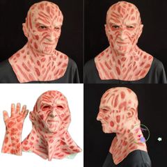 Bộ Mặt Nạ Cao Su Freddy Krueger và Găng Tay - Trang Phục Halloween Kinh Dị Chất Lượng Cao Cho Cosplay Tối Thượng