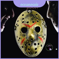 Mặt Nạ Jason Halloween - Phụ Kiện Cosplay Kinh Dị Màu Trắng, Đạo Cụ Trang Trí, Thứ Sáu Ngày 13