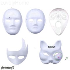 Mặt Nạ Giấy Trắng DIY Cho Bé - Phụ Kiện Hóa Trang Halloween Thú Vị, Nghệ Thuật Sáng Tạo