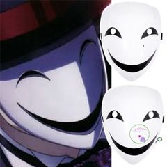 Mặt Nạ Cười Anime Hiruko Trắng Unisex - Trang Phục Halloween Độc Đáo, Mặt Nạ Khiêu Vũ Sáng Tạo Dành Cho Người Lớn