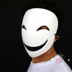 Mặt Nạ Halloween HIRUKO Hình Mặt Cười Trắng Ngộ Nghĩnh - Phụ Kiện Cosplay Thời Trang Party Unisex