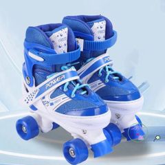 Giày Patin 2 Hàng Bánh Cho Trẻ Em - An Toàn, Dễ Tập Trượt, Lót Dày Thoải Mái, Màu Hồng Xanh Dương, Quà Tặng Vận Động Cho Bé