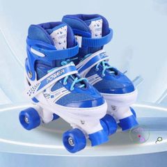 Giày Patin Đa Năng Điều Chỉnh Kích Thước - Giày Trượt Ngoài Trời Thời Trang Dành Cho Mọi Lứa Tuổi, Màu Xanh Hồng