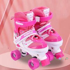 Giày Patin Đa Năng Điều Chỉnh Kích Thước - Giày Trượt Ngoài Trời Thời Trang Dành Cho Mọi Lứa Tuổi, Màu Xanh Hồng
