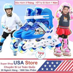 Giày Trượt Patin Phát Sáng Cho Trẻ - QF Thế Hệ Mới, Giày An Toàn, Thời Trang, Bền Bỉ, Siêu Êm, Bộ Chuyển Đổi Bánh Hai Hàng