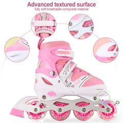 Giày Patin Sport Được Điều Chỉnh Kích Cỡ - Giày Trượt Cho Trẻ Em và Người Lớn, Đen-Hồng, Dễ Dàng Sử Dụng, Bảo Hành 1 Đổi 1