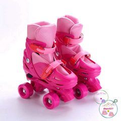 Giày Patin 4 Bánh 2 Hàng An Toàn Kèm Bộ Bảo Hộ Chân Tay - Giày Trượt An Toàn Cho Trẻ Em, Chất Liệu Cao Cấp, Thiết Kế Trẻ Trung