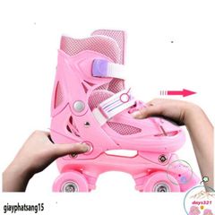 Giày Patin 4 Bánh Chống Ngã Cho Trẻ Em - Giày Trượt Patin An Toàn, Đầy Thú Vị Cho Bé Từ 5-14 Tuổi