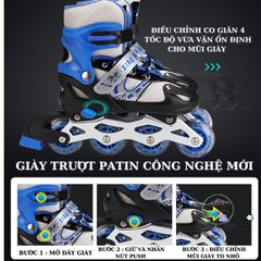 Giày Patin Thể Thao LED 8 Bánh Xe - Khung Titan, Kèm Đồ Bảo Hộ, Phù Hợp Trẻ Em và Người Lớn, Thiết Kế Độc Đáo, Họa Tiết XIAO MA BEI