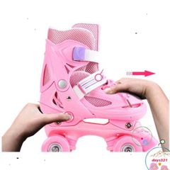 Giày Patin 4 Bánh An Toàn Cho Trẻ Em - Thiết Kế 2 Hàng Chắc Chắn, Size Từ 27-42 - Dành Cho Bé Lướt Thoải Mái!
