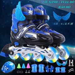 Giày Patin Batanh Sport Kèm Bộ Bảo Hộ và Bánh Xe Phát Sáng - Điều Chỉnh Kích Thước Cho Mọi Lứa Tuổi, Phù Hợp Cho Người Mới Chơi