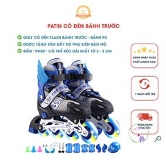 Giày Trượt Patin XIAO MA BENG cho Trẻ Em - Có Đèn Phát Sáng, Bộ Phụ Kiện An Toàn - Bền Bỉ và Tiện Lợi!