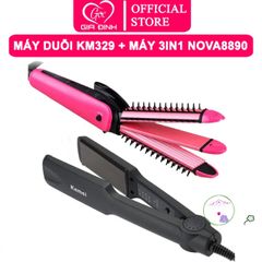 Máy làm tóc đa năng 3 trong 1 NOVA8890 - Máy uốn duỗi 4 nhiệt, công nghệ ceramic, chăm sóc tóc an toàn và hiệu quả.
