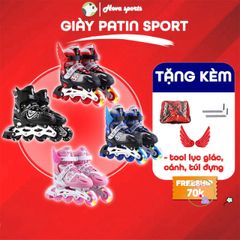 Giày Patin Điều Chỉnh Kích Thước - Giày Trượt Cho Trẻ Em và Người Lớn, Kèm Cánh Hỗ Trợ Trượt, Nhiều Màu Sắc Hấp Dẫn
