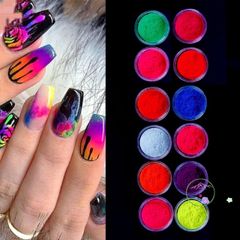 Bột Dạ Quang Neon 12 Màu - Bột Rắc Phản Quang Siêu Mịn Tạo Hiệu Ứng Sáng Bừng Đêm