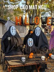 Bộ Trang Phục Ma Vô Diện Halloween - Áo Choàng Dài, Mặt Nạ Bí Ẩn và Găng Tay - Cho Bé và Người Lớn Cosplay Chất Lượng Cao