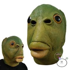 Mặt Nạ Cosplay Quái Vật Cá Xanh - Phụ Kiện Halloween & Tiệc Vui Vẻ, Chất Liệu Silicon An Toàn, Phù Hợp Người Lớn