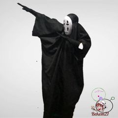 Bộ cosplay Vô Diện - Áo choàng đen và mặt nạ bí ẩn, lý tưởng cho trò chơi anime và lễ hội hóa trang