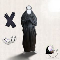 Váy Hóa Trang No Face Kaonashi từ SPIRITED AWAY - Bộ Trang Phục Halloween Đen với Mặt Nạ cho Trẻ Em và Người Lớn