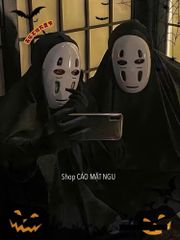Bộ Hóa Trang Halloween Vô Diện 3 Món Cho Trẻ Em & Người Lớn - Cảm Hứng Từ Spirited Away, Áo, Mặt Nạ, Găng Tay Cosplay Thú Vị