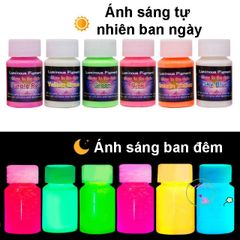 Sơn Dạ Quang Phát Sáng 20g - Màu Vàng, Xanh Da Trời, Xanh Lam, Xanh Lá, Cam, Hồng - Trang Trí Hội Hoạ, Đồ Dùng Đêm Tối