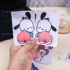 Bộ Sticker Silicon Chống Va Đập Sanrio 3D - Hình Dán Cinnamoroll, Kuromi, Melody, Pochacco, Hello Kitty - Phụ Kiện Đáng Yêu