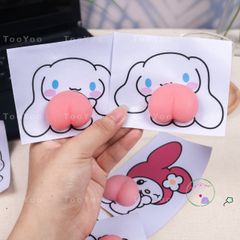 Bộ Sticker Silicon Chống Va Đập Sanrio 3D - Hình Dán Cinnamoroll, Kuromi, Melody, Pochacco, Hello Kitty - Phụ Kiện Đáng Yêu