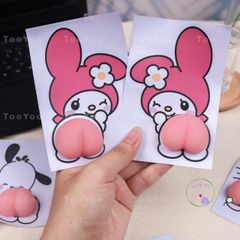 Bộ Sticker Silicon Chống Va Đập Sanrio 3D - Hình Dán Cinnamoroll, Kuromi, Melody, Pochacco, Hello Kitty - Phụ Kiện Đáng Yêu