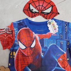 Bộ đồ siêu anh hùng Nhện 3D kèm mặt nạ và choàng - Thời trang trẻ em vui chơi, học tập thoải mái, lựa chọn từ nhiều nhân vật nổi tiếng
