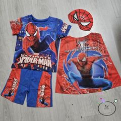 Bộ đồ siêu anh hùng Nhện 3D kèm mặt nạ và choàng - Thời trang trẻ em vui chơi, học tập thoải mái, lựa chọn từ nhiều nhân vật nổi tiếng