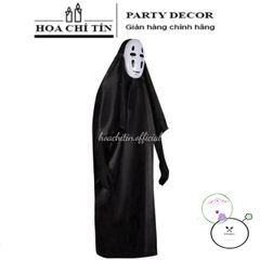 Bộ Trang Phục Halloween Vô Diện Đen - Áo Choàng, Mặt Nạ & Găng Tay Cho Bữa Tiệc Hóa Trang, Cosplay Thú Vị