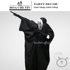 Bộ Trang Phục Halloween Vô Diện Đen - Áo Choàng, Mặt Nạ & Găng Tay Cho Bữa Tiệc Hóa Trang, Cosplay Thú Vị