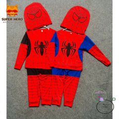 Bộ trang phục siêu anh hùng Nhện cho bé trai - Combo áo quần và mặt nạ, chất liệu thun co giãn, sizes 10kg-33kg, từ 1-8 tuổi
