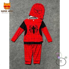 Bộ trang phục siêu anh hùng Nhện cho bé trai - Combo áo quần và mặt nạ, chất liệu thun co giãn, sizes 10kg-33kg, từ 1-8 tuổi